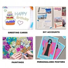 8/12/24Pcs Christmas Glitter Outline Marker Pen Set, Sparkle Outline Pens, DIY Craft Art Drawing Pens For Holiday Decorations, Card Making, Scrapbooking - Sets - View 9