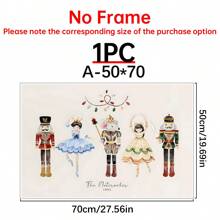 1pc Nutcracker Print, Vintage Watercolor Printable Wall Art, Nursery Wall Prints, Kids Xmas Digital Home Decor,Canvas Wall Poster, Bedroom Living Room Hallway Decoration Christmas Decorations Room Decor Christmas