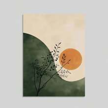 1 件经典复古油画艺术印刷装饰艺术，无框壁画描绘日落风景和黄昏，适用于家庭办公室、浴室、客厅、卧室和餐厅的室内装饰 - 彩色 - 查看 11