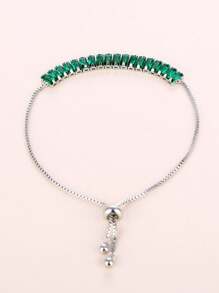 方晶鋯石裝飾手環 - 綠色 - 查看 2