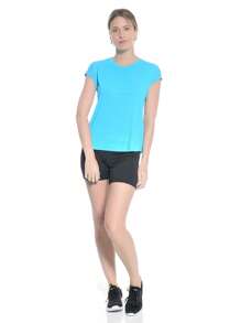 WOMEN'S FITNESS DRY FIT POLYAMIDE T-SHIRT - 藍色 - 查看 4