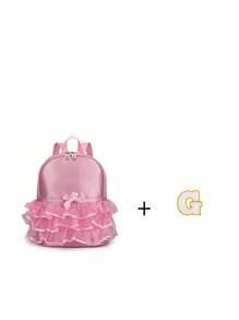 1pc Girls' Nylon Zipper A-Z 26 Letter Fashion Lace Dance Bag, Ballet Bag, Latin Dance Backpack, Suitable For Daily Use (Random Zipper) (DIY Letter Stickers) - Pink - View 12