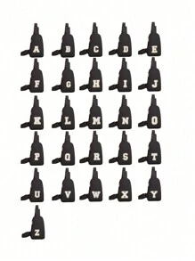 1 件尼龙拉链封口字母印花胸包，时尚休闲斜挎包适合日常使用 - 黑色 - 查看 3