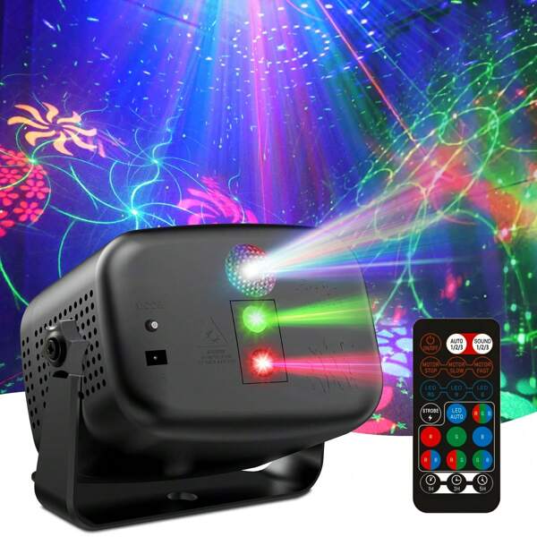 targetone Luce da discoteca per feste, mini luce da palco a LED da discoteca con comando vocale con telecomando, luce stroboscopica RGB con 60 effetti di luce per club, feste per bambini, compleanni, matrimoni