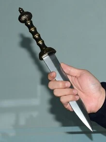 1 件 14 英寸 PU 泡沫玩具剑和匕首套装，中世纪风格，创意教育，角色扮演，骑士袖珍剑，装扮配件，角色扮演，武器，耐用，节日礼物，实况角色扮演飞刀英雄之刃泡沫战斗刀 - 銀色 - 查看 7