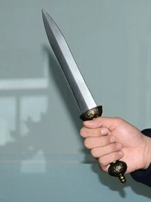 1 件 14 英寸 PU 泡沫玩具剑和匕首套装，中世纪风格，创意教育，角色扮演，骑士袖珍剑，装扮配件，角色扮演，武器，耐用，节日礼物，实况角色扮演飞刀英雄之刃泡沫战斗刀 - 銀色 - 查看 6