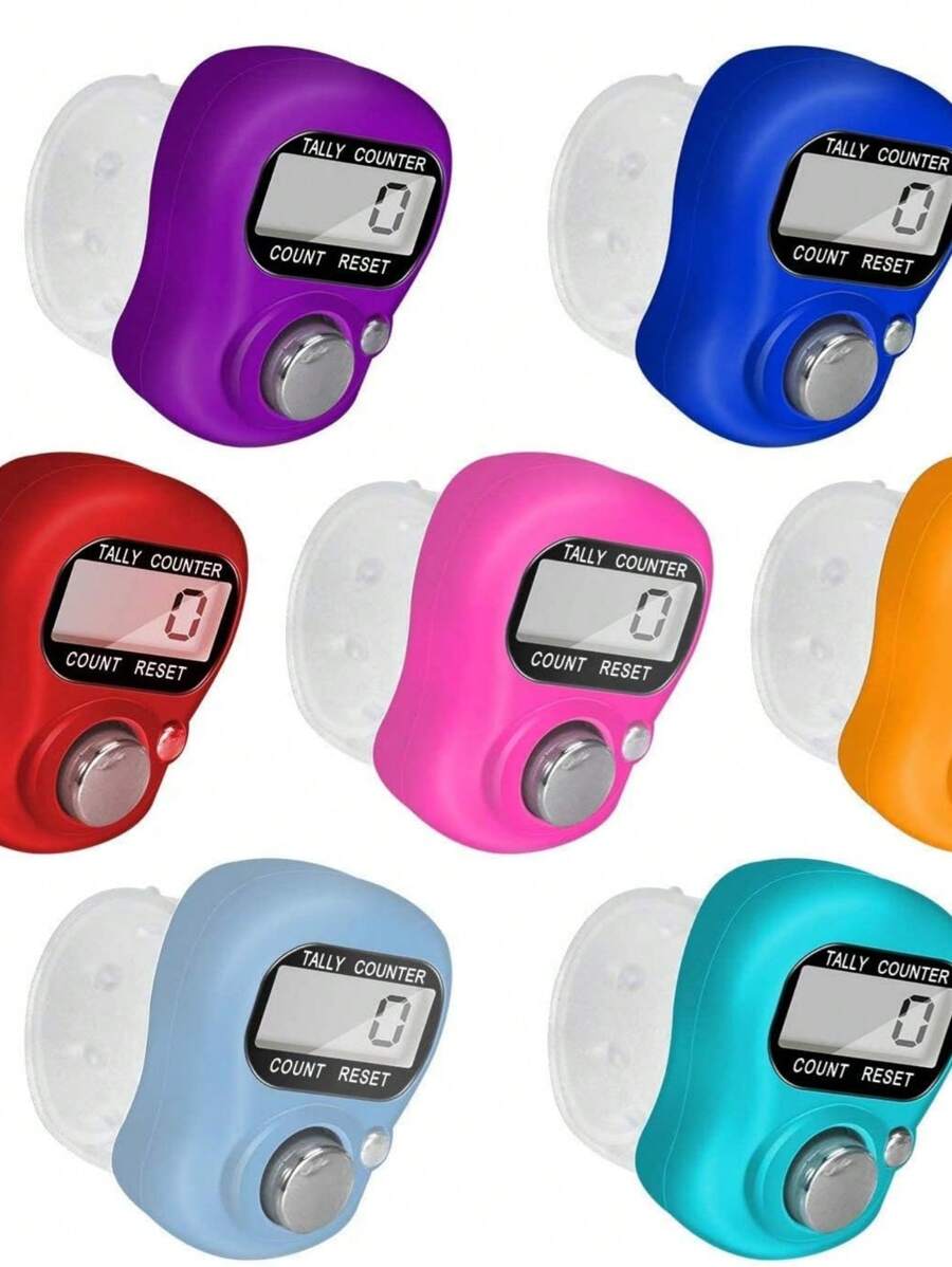 1 pieza Contador electrónico LCD de 5 dígitos con pantalla numérica, contador de dedos compacto, adecuado para entrenamiento deportivo - Multicolor - Ver 1