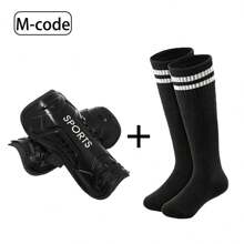 1 set de calcetines de fútbol con espinilleras y correas hasta la rodilla para entrenamiento y competición
