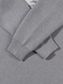 Men's Sweater, Warm For Autumn And Winter, European And American Style, Unisex, Loose Fit, Business Casual, High Street, Niche Design, Long Sleeve, Drop Shoulder, Minimalist Crew Neck Knit Top