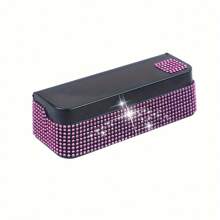 1pc Sparkling Crystal Coin Storage Box, Car Decor Coin Container, Decorative Storage Box, Gift
