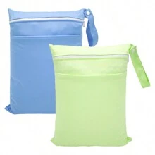 2 Stücke/1 Stück Baby Stoff Windel nass/trocken Beutel mit zwei Reißverschlusstaschen, Reise, Strand, Pool, Sporttasche für Badeanzüge oder nasse Kleidung