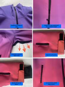 Set costum de schi pentru femei, 1 buc., jachetă și pantaloni de schi pentru exterior, design anti-pierdere cu fermoar lipit, set costum de schi cu buzunare cu fermoar, echipament de schi pentru sporturi de iarnă, îmbrăcăminte sport, potrivit pentru activitățier liber, echipament de schi de iarnă, structură întărită, echipament de schi funcțional, echipament de zăpadă durabil, haine de schi, ținute de schi pentru femei - Dusty Purple - Vizualizare 9