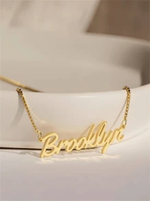 1pc Different Styles Of Gold Stainless Steel Personalized Multi-Heart Ribbon Decorated Name Women's Necklace, Minimalist Fashion Elegant Jewelry, Private Custom Nameplate Pendant Necklace Multi-Functional Daily Wear Accessories Nameplate Pendant Necklace, Ladies Personalized Alphabet Jewelry, DIY Birthday Gifts For Friends, Couples And Family Personalized Gifts (Custom English Only)