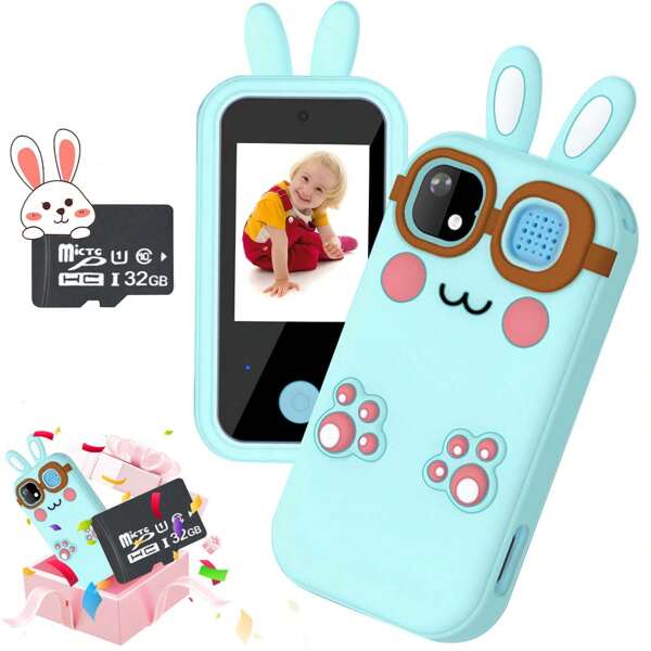 Brinquedos para smartphones infantis, celular infantil com tela sensível ao toque HD e câmera dupla, presente de Natal e aniversário, celular infantil para crianças de 3 a 10 anos, brinquedos de viagem para aprendizagem pré-escolar infantil