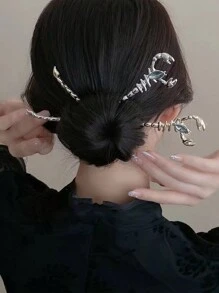 1 件中国传统风格蝎子发夹，合金发夹，适用于汉服、旗袍、裙子、发饰 - 彩色 - 查看 2