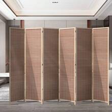 Living And Home Brown Bamboo Woven 4\6-Panel Folding Room Divider - Brown 300cm W X 180cm H - View 6