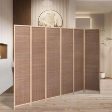 Living And Home Brown Bamboo Woven 4\6-Panel Folding Room Divider - Brown 300cm W X 180cm H - View 3