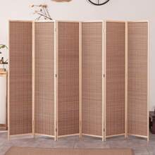 Living And Home Brown Bamboo Woven 4\6-Panel Folding Room Divider - Brown 300cm W X 180cm H - View 8