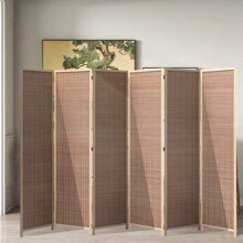 Living And Home Brown Bamboo Woven 4\6-Panel Folding Room Divider - Brown 300cm W X 180cm H - View 5