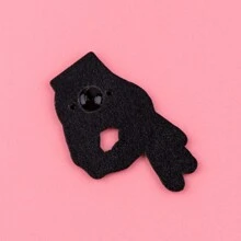 可爱珐琅别针胸针松针翻领别针徽章背包服装配饰珠宝礼品 - 黑色 - 查看 6