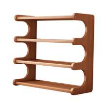 1pc Classic Style Multi-Layer Desktop Storage Rack, Organizer Shelf For Student Dorm, Office Desk, Home Use - Brown - View 12