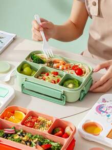 1 Pieza Caja de almuerzo de dibujos animados, apta para microondas, portátil, para ensalada, arroz, adecuada para estudiantes y clase trabajadora, frutas, verduras, sándwiches, perfecta para preparación de comidas, útiles escolares, de vuelta a la escuela