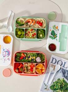 1 Pieza Caja de almuerzo de dibujos animados, apta para microondas, portátil, para ensalada, arroz, adecuada para estudiantes y clase trabajadora, frutas, verduras, sándwiches, perfecta para preparación de comidas, útiles escolares, de vuelta a la escuela
