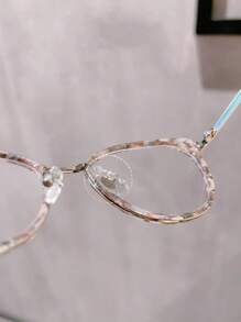 Y2K Cat Eye Transparent Glasses, Light Tea Color - Multicolor - View 5