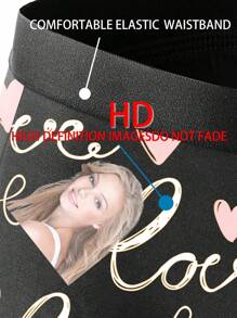 Valentine's Day Gift Personalized Boxer Briefs - Unique Face Photo Printing Underwear ,Ultra-Comfy, High-Elastic Underpants For Men - Perfect Romantic Gift For Boyfriend Or Husband,1pc