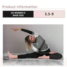 1 Paire de chaussettes de yoga pour femmes, couleur unie, antidérapante au niveau de la semelle médiane, chaussettes de yoga, pilates, ballet