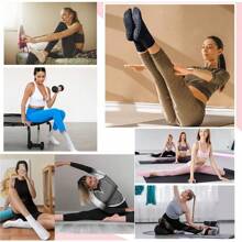 1 Paire de chaussettes de yoga pour femmes, couleur unie, antidérapante au niveau de la semelle médiane, chaussettes de yoga, pilates, ballet