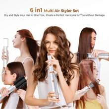 UKLISS 6 In 1 Detachable Rotating Hair Dryer Brush, Hair Styling Tool Set,Christmas & Halloween Gift - 美規A型插(110-127V) - 查看 2