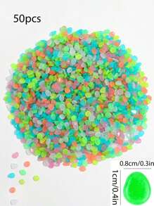10pcs/50pcs/200pcs/500pcs/1000pcs Colorful Luminous Pebble Stones, Aquarium Decor, Glow-In-The-Dark Artificial Glowstone, Landscape Decoration, Garden Path, Aquarium Gravel (Random Color Shipped)