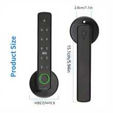 Tuya Fingerprint Door Knob, 5-In-1 Smart Door Knob, Fingerprint Door Lock For Bedroom, Office, Hotel, Closet, Pantry, Finger Print Door Knob, Keypad Door Knob, 2 IC Card And 2 Keys, Smart Life