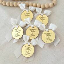 Personalized Wedding Acrylic Tag, Lettering Name Logo, Favor Tag, Engagement Tag, Chocolate Favors, Gift Tag, Round Mirror Tags, Save The Date Tags, Valentine's Gifts Tag, Baptism Tag Ornamental Fashionable Daughter, Workers School, Home, Office, Multi-Functional, Ornamental, Tea Room, Home, Garden, Office, For Anniversaries, For Valentine's Day, For Mother's Day, For Birthdays, For Father's Day, For Graduation, For Weddings, For Housewarming,Gala Night,Festive Calendar - Gold - View 1