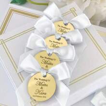 Personalized Wedding Acrylic Tag, Lettering Name Logo, Favor Tag, Engagement Tag, Chocolate Favors, Gift Tag, Round Mirror Tags, Save The Date Tags, Valentine's Gifts Tag, Baptism Tag Ornamental Fashionable Daughter, Workers School, Home, Office, Multi-Functional, Ornamental, Tea Room, Home, Garden, Office, For Anniversaries, For Valentine's Day, For Mother's Day, For Birthdays, For Father's Day, For Graduation, For Weddings, For Housewarming,Gala Night,Festive Calendar - Gold - View 4