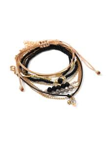 8pcs/Set Boho Style Beaded Bracelets Set For Women - Multicolor - View 3