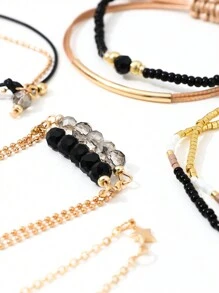 8pcs/Set Boho Style Beaded Bracelets Set For Women - Multicolor - View 4