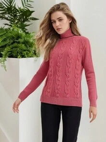 Toamnă și iarnă îngroșat cald prăjit aluat răsuciri Tricoturi pentru femei Senior Sense Lazy Wind pulover lejer