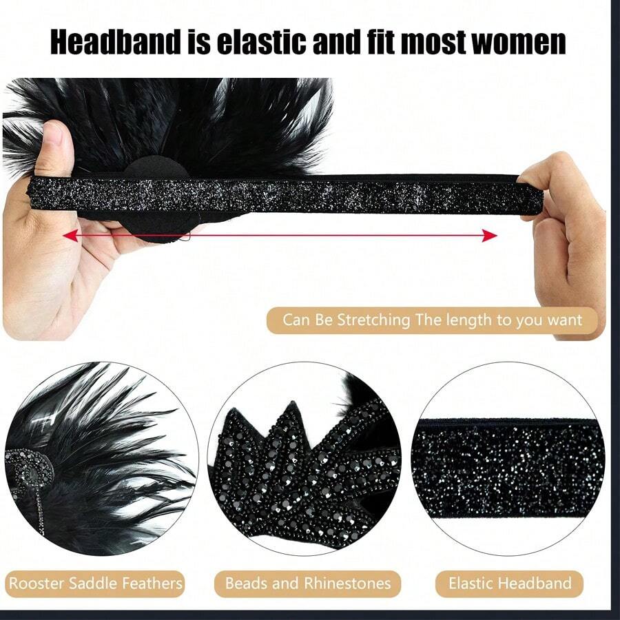 Flapper - Collana Da Donna Anni '20, Con Fascia Per Capelli - Foto 13