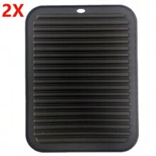 1pc/2pcs Silicone Heat Insulation Pad, Kitchen Countertop Pot Holder Mat, Silicone Drain Mat, Wavy Pattern Tabletop Dish Drying Mat - Multicolor - View 17