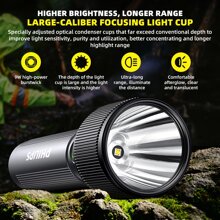 PHILIPS 1 st. Sterke zaklamp, ultralange afstand aluminiumlegering zaklamp met 4 verlichtingsmodi, multifunctionele werklamp voor buiten, noodverlichting voor kamperen in de wildernis, patrouilleredding, kamperen, wandelen, vissen
