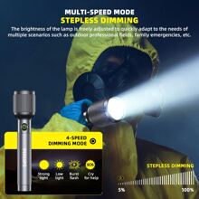 PHILIPS 1 st. Sterke zaklamp, ultralange afstand aluminiumlegering zaklamp met 4 verlichtingsmodi, multifunctionele werklamp voor buiten, noodverlichting voor kamperen in de wildernis, patrouilleredding, kamperen, wandelen, vissen