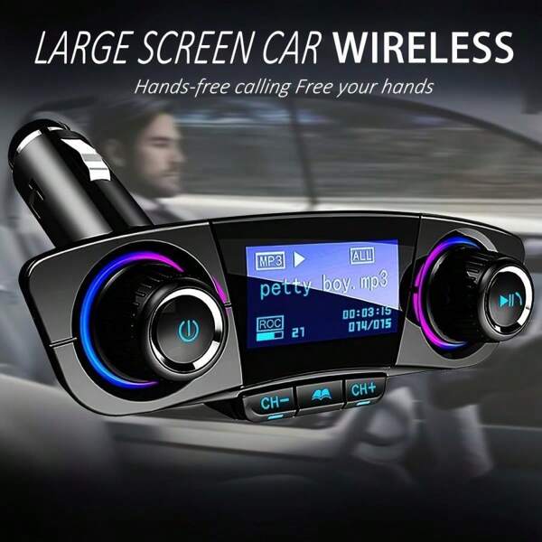 1 pièce Lecteur MP3 de voiture haute définition et transmetteur FM sans fil - Récepteur AUX sans couture, musique USB multifonction, appel mains libres, chargeur rapide, accessoires de voiture et de téléphone élégants - le cadeau ultime pour les accessoires automobiles, le chargeur de voiture