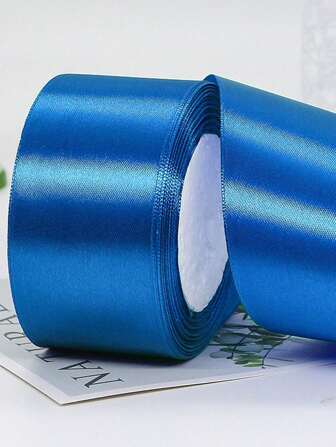 1 件 5 厘米宽 x 22 米长缎带，宝石蓝，手工 DIY 玫瑰发夹、花环、蝴蝶结、缝纫、礼品包装，适合返校情人节