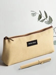 1 pieza Estuche de lona para lápices, caja de papelería dividida sencilla, estuche para lápices, bolsa de almacenamiento simple de gran capacidad - estuche de lápices - Ver 6