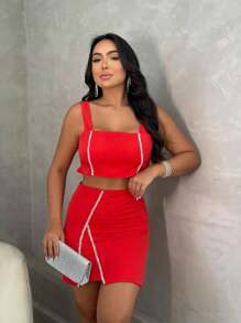 2 PIECE CHRISTMAS SET - 紅色 - 查看 1