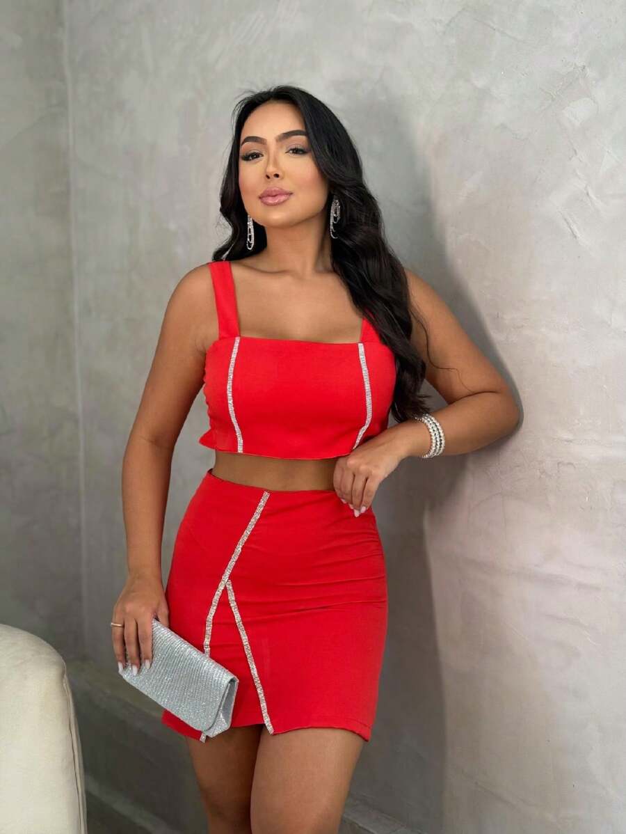 2 PIECE CHRISTMAS SET - 紅色 - 查看 1