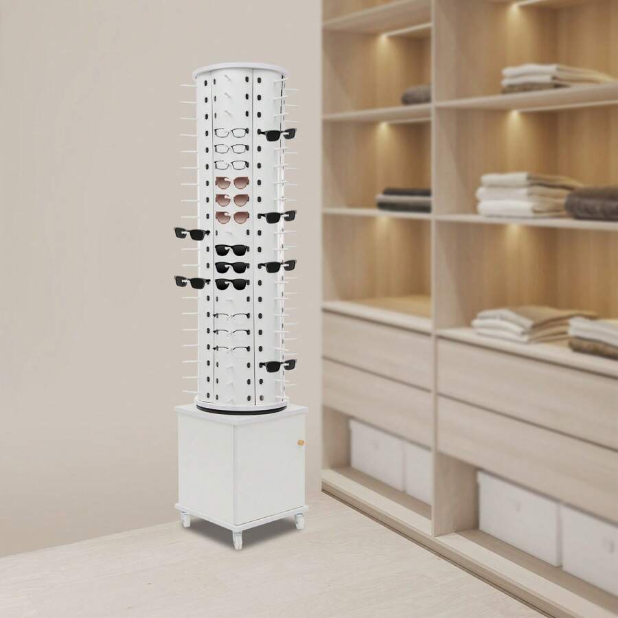 Sunglasses Display Stand With Storage Cabinet, Floor-Standing Eyeglass ...