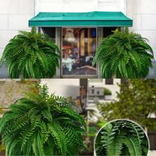 2pcs Elegant Artificial Boston Fern Plant - 21 Leaves Lifelike Large Faux Greenery For Indoor And Outdoor Decor, Complex Home Decoration, Easy Maintenance, Valentine's Day, Gift
